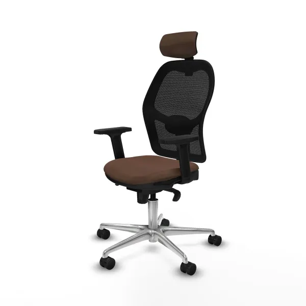 Office Chair with Headrest Jorquera Piqueras y Crespo 2D086N2 Black Dark brown
