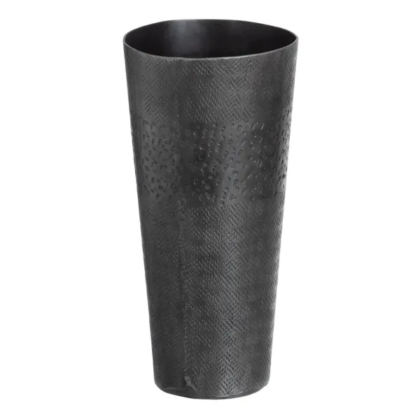 Vase Grey Metal 15 x 15 x 31 cm