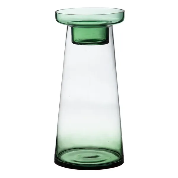 Candleholder 16,5 x 16,5 x 35 cm Green Glass