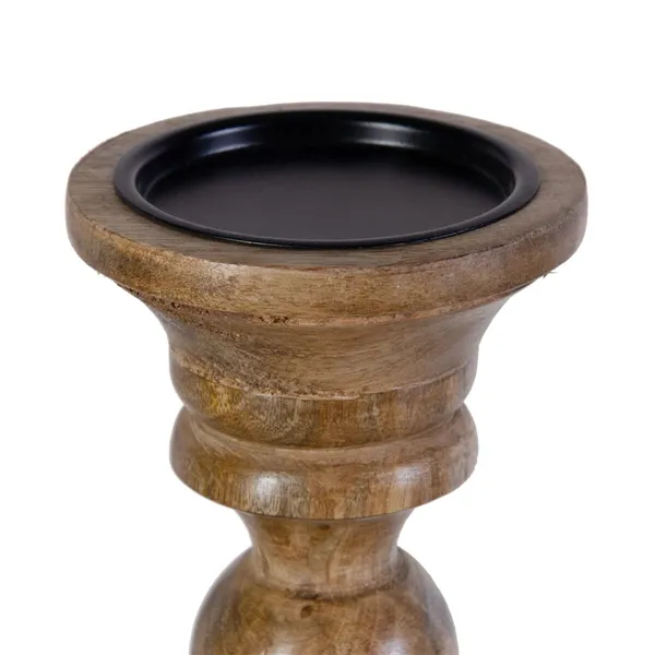 Candleholder 14 x 14 x 38 cm Brown Mango wood