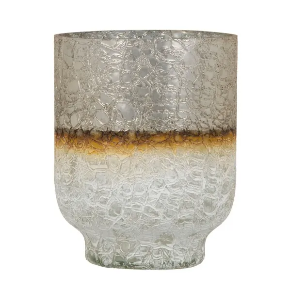 Vase Crystal Golden White 15 x 15 x 19 cm