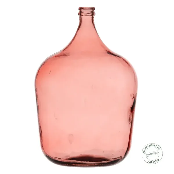 Decorative container 36,5 x 36,5 x 56 cm Pink recycled glass