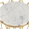 Side table 43 x 43 x 50 cm Golden Metal White Marble