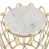 Side table 43 x 43 x 50 cm Golden Metal White Marble