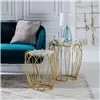 Side table 43 x 43 x 50 cm Golden Metal White Marble