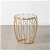 Side table 43 x 43 x 50 cm Golden Metal White Marble