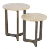 Side table Beige Bamboo 40 x 40 x 45 cm MDF Wood