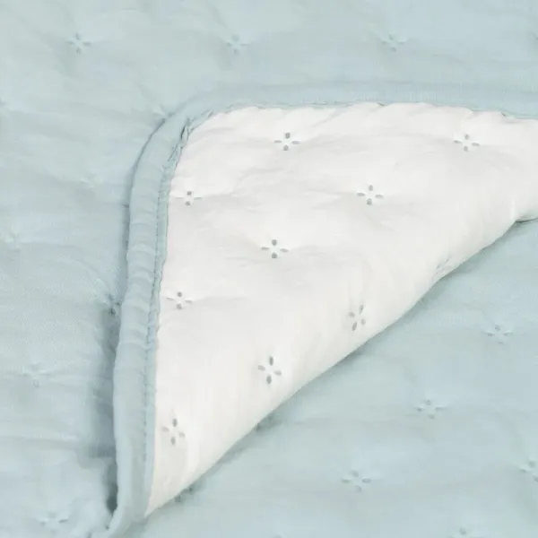 Bedspread (quilt) 230 x 280 cm Blue Cream