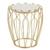 Side table 50 x 50 x 54,6 cm Golden Metal White Marble