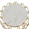 Side table 50 x 50 x 54,6 cm Golden Metal White Marble