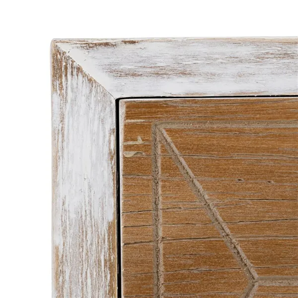 Nightstand COUNTRY Natural White Fir wood 50 x 35 x 55 cm MDF Wood