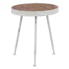 Side table 50 x 50 x 56 cm Natural Metal White