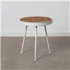 Side table 50 x 50 x 56 cm Natural Metal White