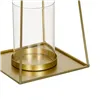 Candleholder Crystal Golden Metal 23 x 23 x 56 cm