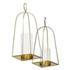 Candleholder Crystal Golden Metal 23 x 23 x 56 cm