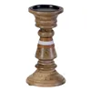 Candleholder Brown Mango wood 12 x 12 x 23 cm