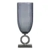 Vase 17 x 17 x 47 cm Crystal Grey Metal Silver