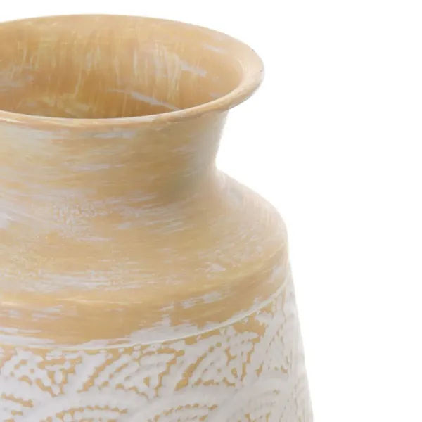 Vase 22 x 22 x 41,5 cm Natural Metal White