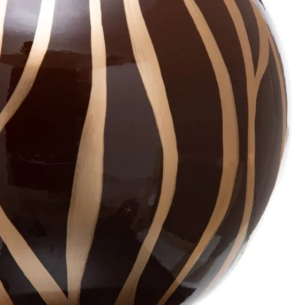 Vase 27 x 27 x 23 cm Zebra Ceramic Golden Brown