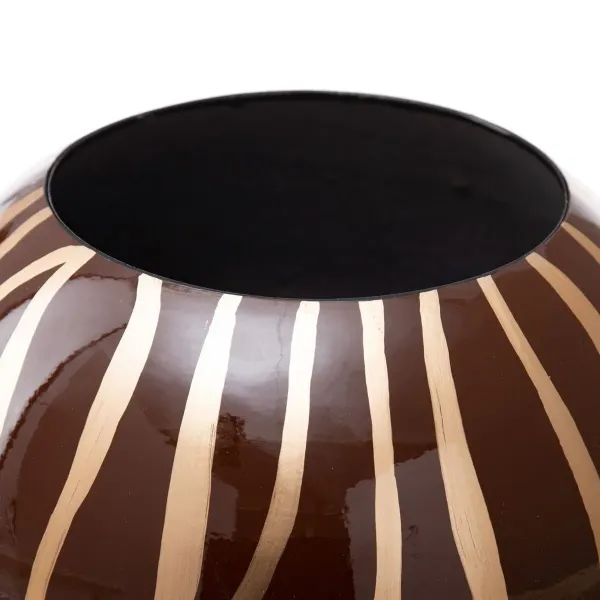 Vase 27 x 27 x 23 cm Zebra Ceramic Golden Brown