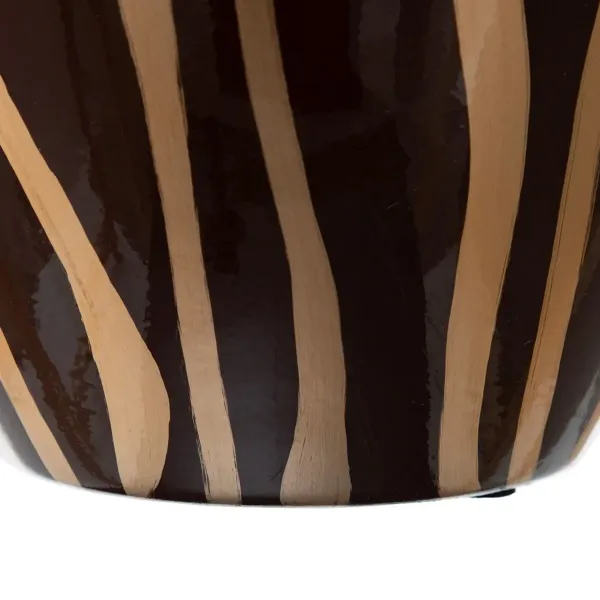 Vase 21,5 x 21,5 x 36 cm Zebra Ceramic Golden Brown