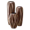 Vase 21,5 x 21,5 x 36 cm Zebra Ceramic Golden Brown