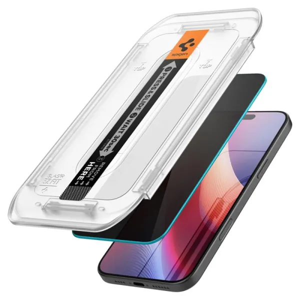 SZK£O PRYWATYZUJ¥CE SPIGEN GLAS.TR ”EZ FIT” 2-PACK IPHONE 16 Pro / 17 / 17 Pro PRIVACY
