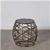 Side table 42 x 42 x 40 cm Crystal Grey Golden Metal