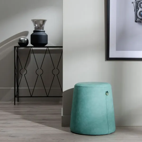 Pouffe Blue Synthetic Leather 41 x 41 x 42 cm DMF