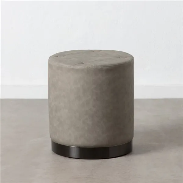 Pouffe Grey Synthetic Leather 38 x 38 x 42 cm DMF