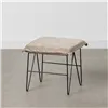 Pouffe Synthetic Fabric Beige Metal 40 x 40 x 35 cm