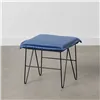 Pouffe Synthetic Fabric Blue Metal 40 x 40 x 35 cm