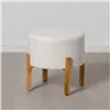 Pouffe Synthetic Fabric Beige Wood 46 x 46 x 46 cm