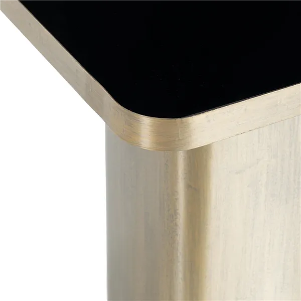 Side table Crystal Black Golden Metal 40 x 40 x 45 cm