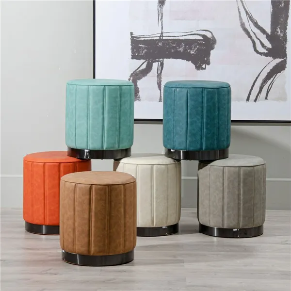 Pouffe Blue Synthetic Leather 38 x 38 x 42 cm DMF