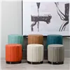 Pouffe Grey Synthetic Leather 38 x 38 x 42 cm DMF