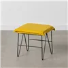 Pouffe Synthetic Fabric Metal Yellow 40 x 40 x 35 cm