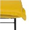 Pouffe Synthetic Fabric Metal Yellow 40 x 40 x 35 cm