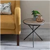 Side table Natural Black Metal Bamboo 38 x 38 x 40 cm