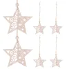CA0665 WOODEN DECORATION 6 PCS. (STAR)