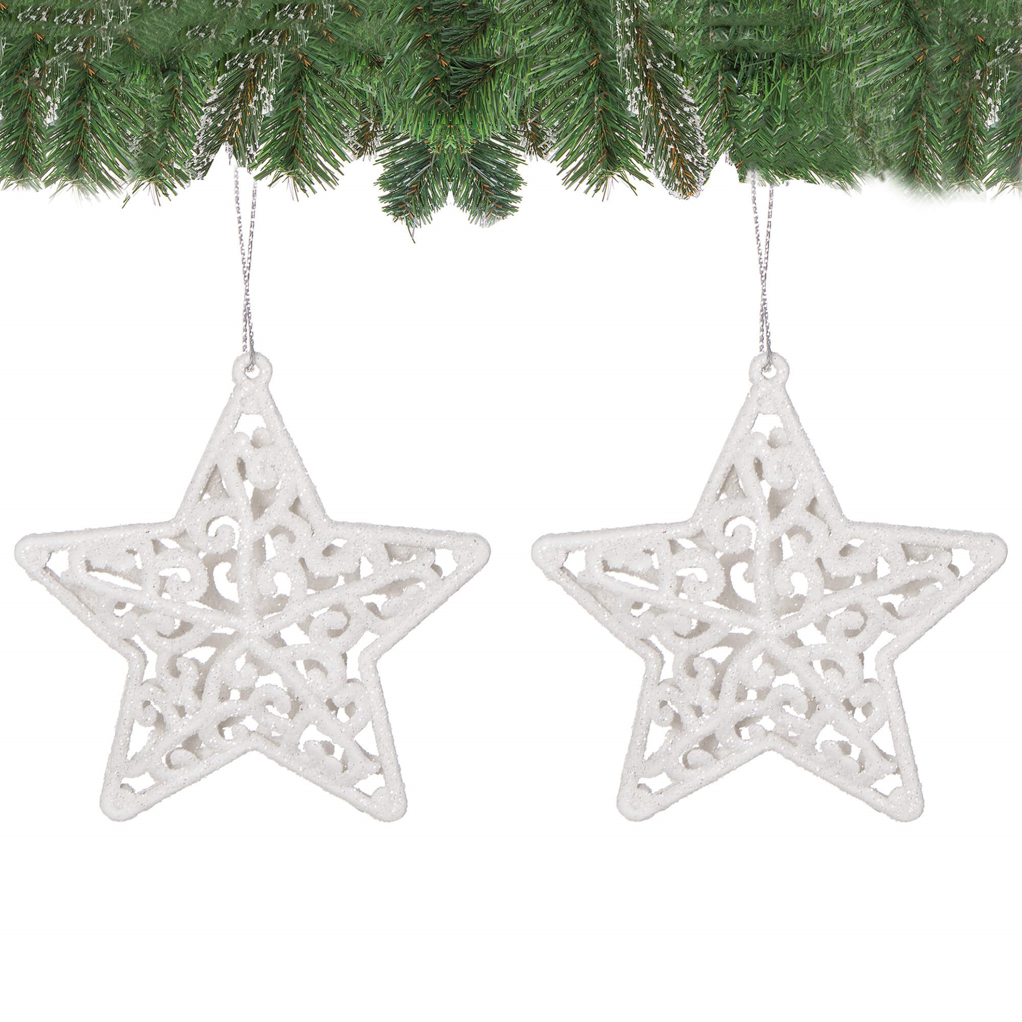 Christmas Decor Springos CA0038, stars 8x8 cm, 2 pcs.
