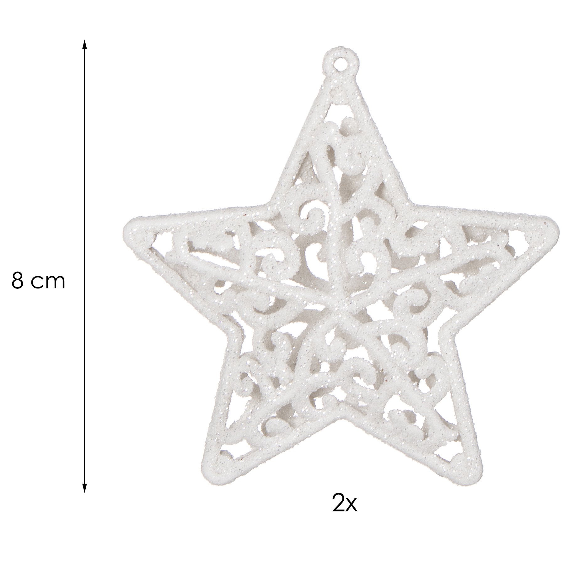 Christmas Decor Springos CA0038, stars 8x8 cm, 2 pcs.