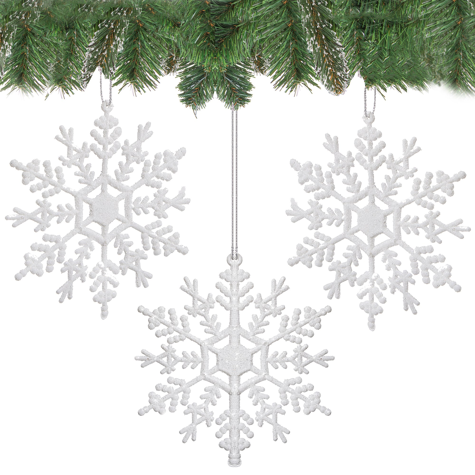 Christmas decorations - snowflakes Springos CA0755 3 pcs.