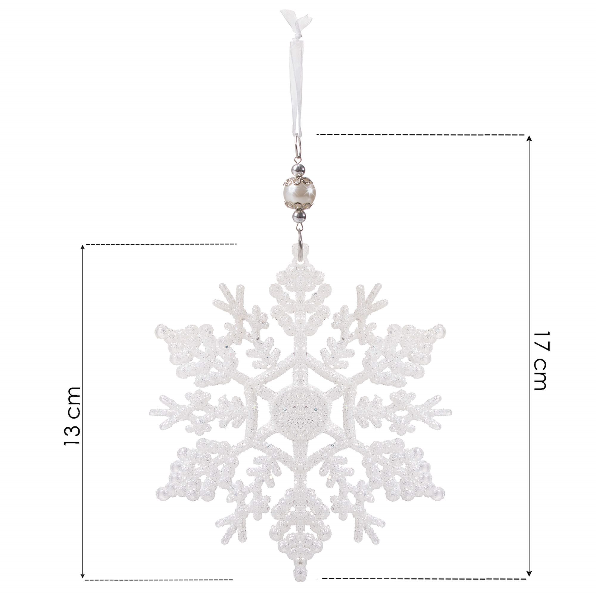 Christmas tree ornament, star, snowflake pendant 13 cm