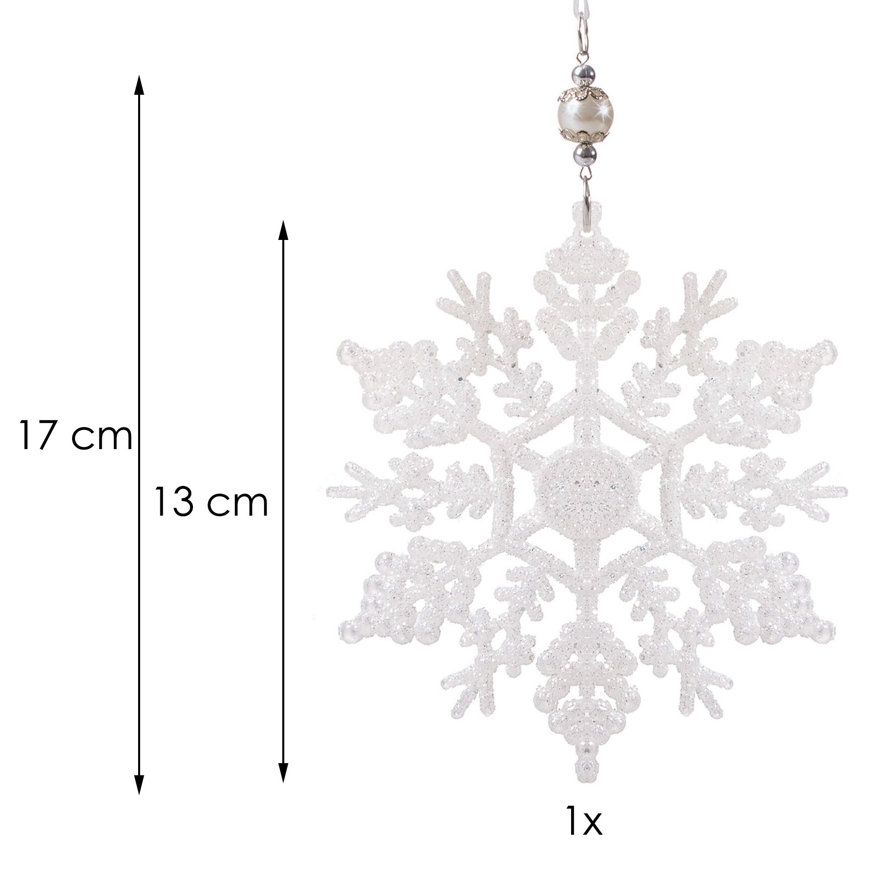Christmas tree ornament, star, snowflake pendant 13 cm