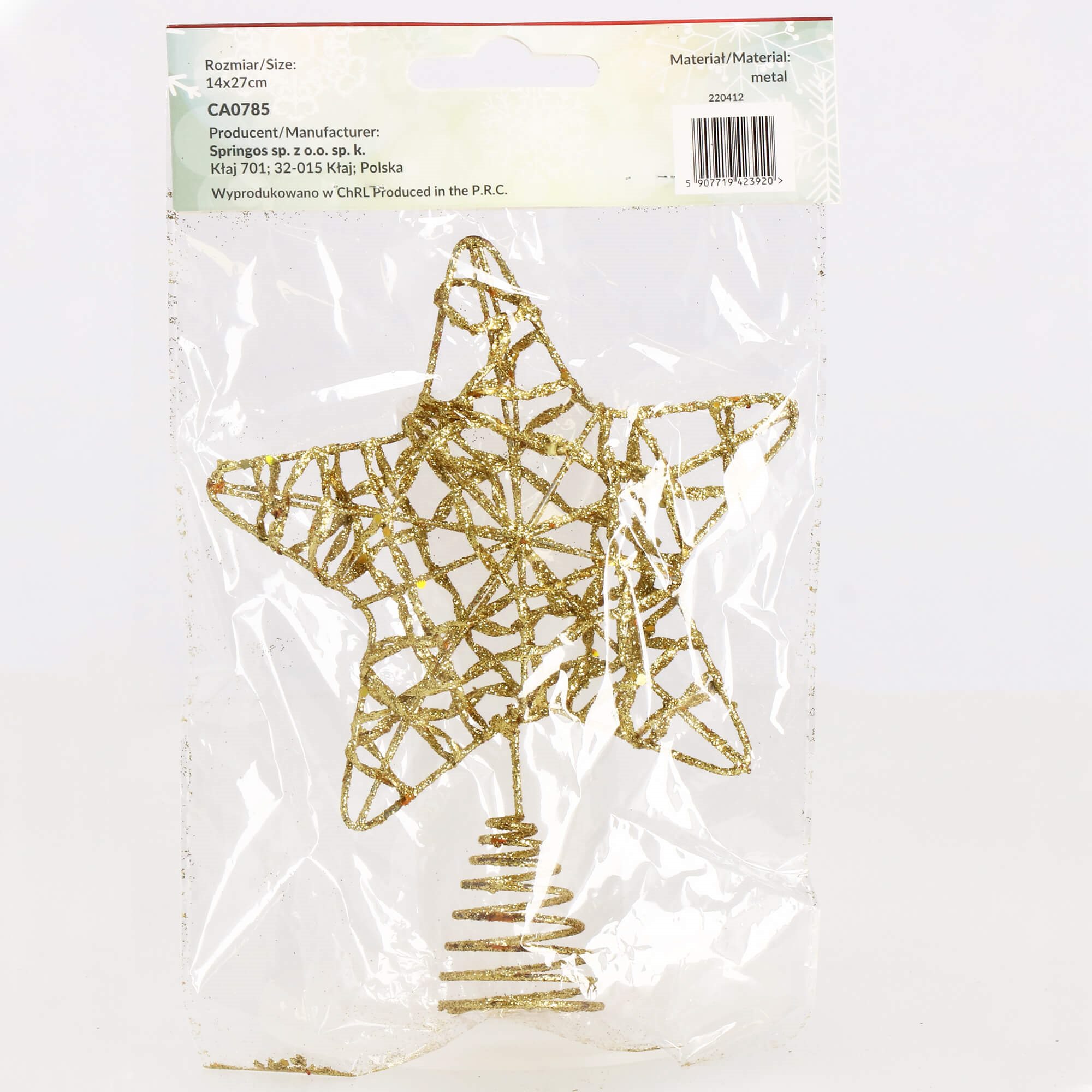 Christmas tree top, gold star Springos CA0785 | Buy online — Megaluks