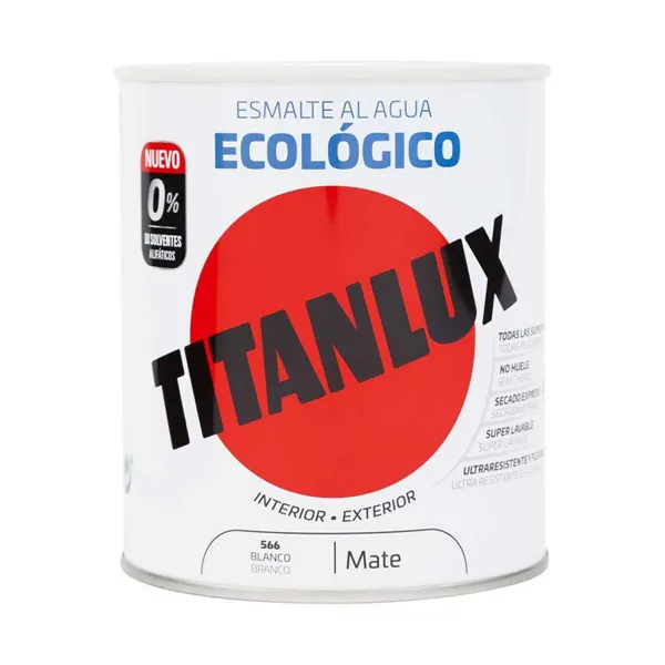 Acrylic polish Titanlux 02t056614 Ecological 250 ml White Matt