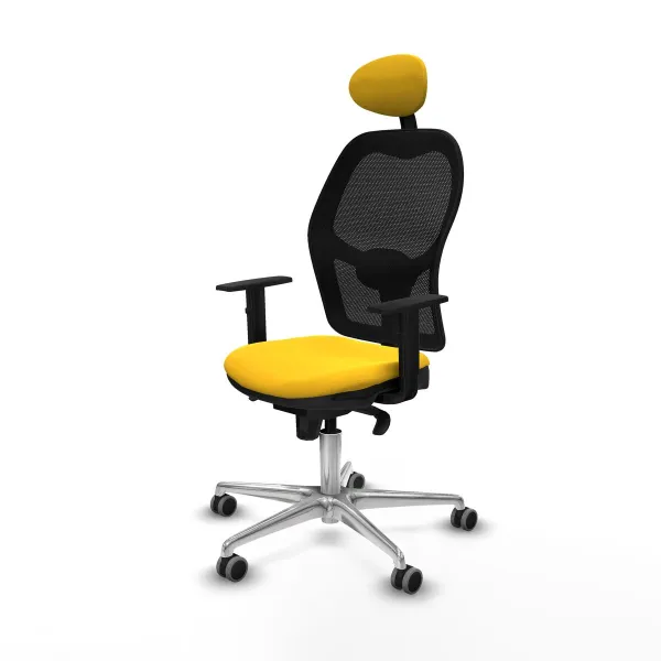 Office Chair with Headrest Jorquera Piqueras y Crespo 1D086G1 Yellow