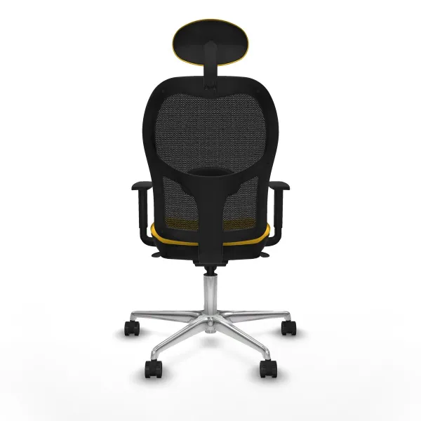 Office Chair with Headrest Jorquera Piqueras y Crespo 1D086N1 Yellow