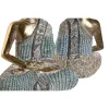 Decorative Figure DKD Home Decor 23 x 13 x 34 cm Blue Buddha Turquoise Oriental Stripped (2 Units)